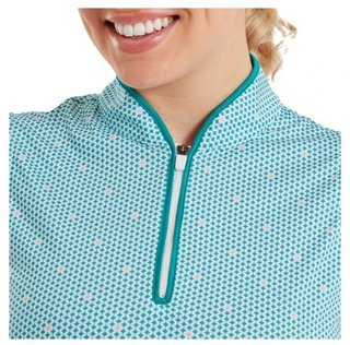 FootJoy Zip Front Tank Printed Damen Poloshirt, blue/white/peach