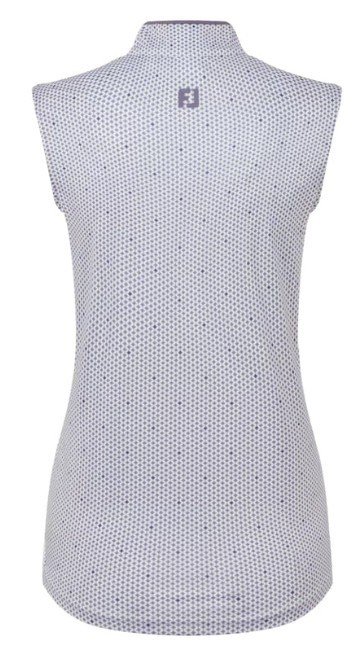 FootJoy Zip Front Tank Printed Damen Poloshirt, navy/white/dusty violet