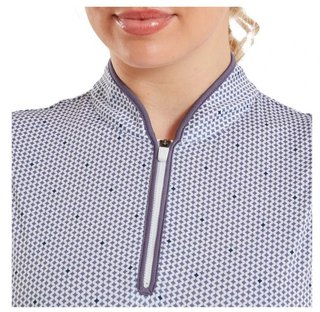 FootJoy Zip Front Tank Printed Damen Poloshirt, navy/white/dusty violet