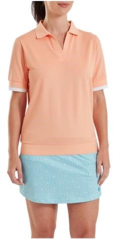 FootJoy Texture Knit Herren Poloshirt, desert peach/white