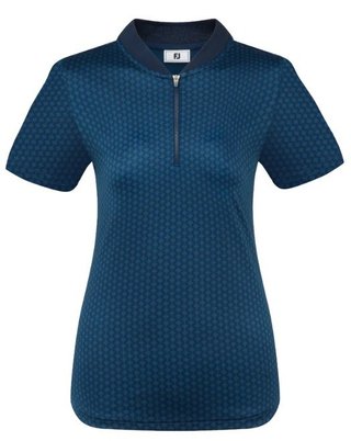 FootJoy Zip Blade Damen Poloshirt, tonal tile navy print