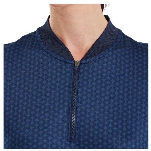 FootJoy Zip Blade Damen Poloshirt, tonal tile navy print