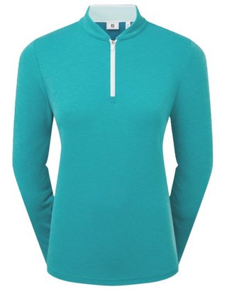 FootJoy 1/4 Zip Blade Collar Midlayer Damen Sweatshirt, tile blue/glacial blue/white