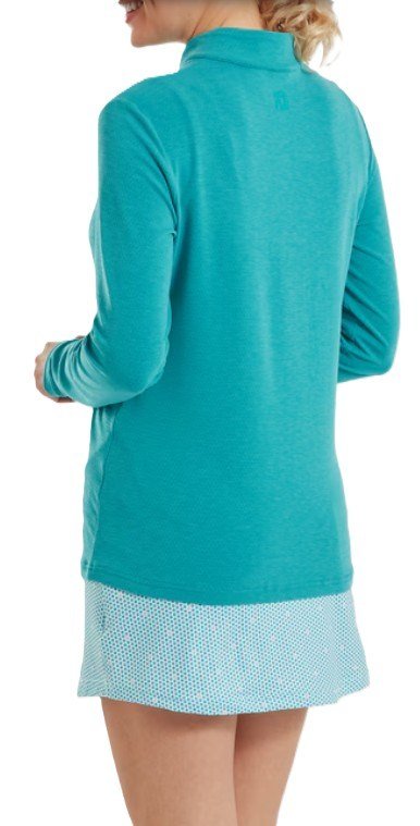 FootJoy 1/4 Zip Blade Collar Midlayer Damen Sweatshirt, tile blue/glacial blue/white