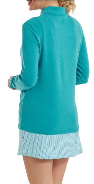 FootJoy 1/4 Zip Blade Collar Midlayer Damen Sweatshirt, tile blue/glacial blue/white