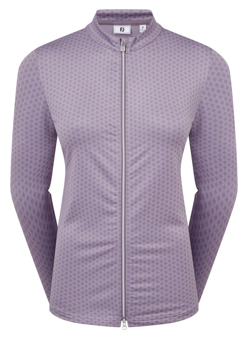 FootJoy MIDLAYER FULL ZIP PRINTED Damen Sweatshirt, dusty violet