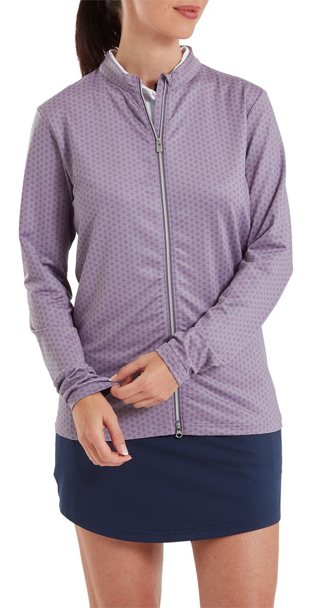 FootJoy MIDLAYER FULL ZIP PRINTED Damen Sweatshirt, dusty violet