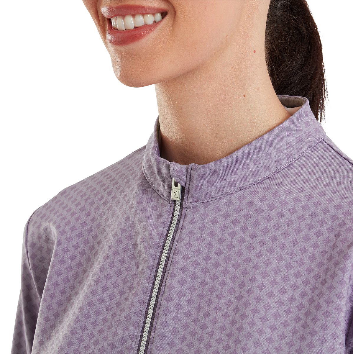 FootJoy MIDLAYER FULL ZIP PRINTED Damen Sweatshirt, dusty violet