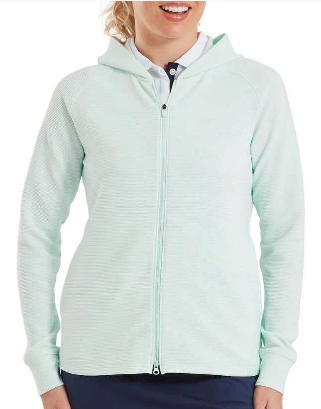 Footjoy Full-Zip Ottoman Hoodie Damen Sweatshirt, glacial blue