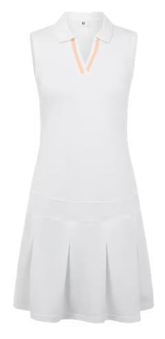 FootJoy Pleated Golfkleid, white/desert peach