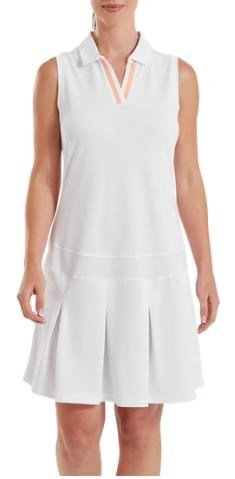 FootJoy Pleated Golfkleid, white/desert peach