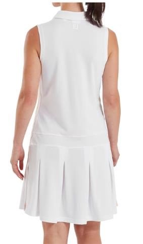 FootJoy Pleated Golfkleid, white/desert peach