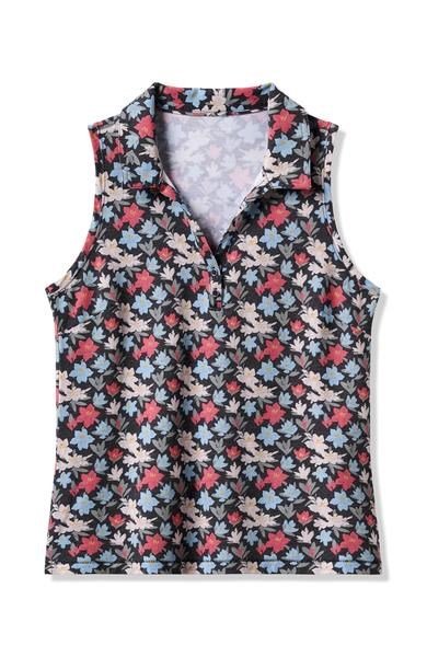 Travis Mathew Course Time Damen Poloshirt, black/floral
