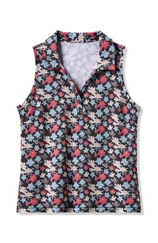 Travis Mathew Course Time Damen Poloshirt, black/floral