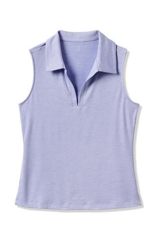 Travis Mathew Skyloft Light ärmelloses Damen-Polo, heather soft blue