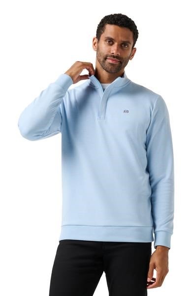 Travis Mathew CLOUD QUARTER ZIP 2.0 Hoodie Herren Sweatshirt, heather powder blue