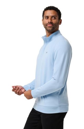Travis Mathew CLOUD QUARTER ZIP 2.0 Hoodie Herren Sweatshirt, heather powder blue