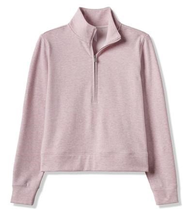 Travis Mathew Cloud Fleece Half-Zip Damen Sweatshirt, heather violet ice