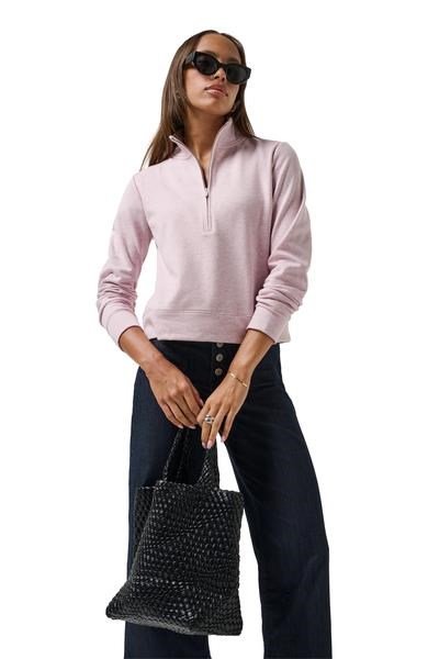 Travis Mathew Cloud Fleece Half-Zip Damen Sweatshirt, heather violet ice