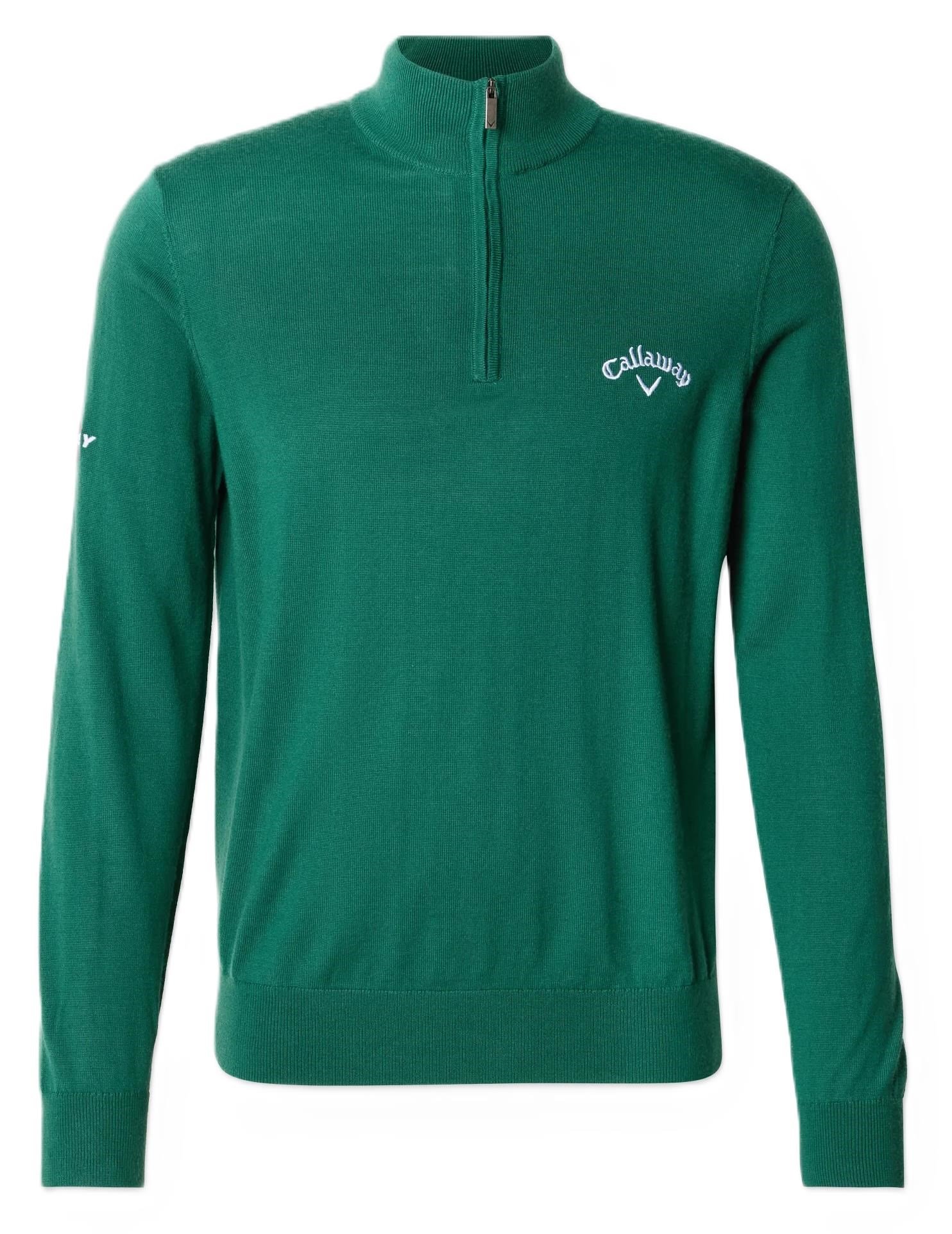 Callaway 1/4 Zip Mock Herren Pullover, deep galapagos green