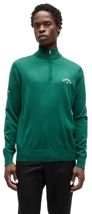 Callaway 1/4 Zip Mock Herren Pullover, deep galapagos green
