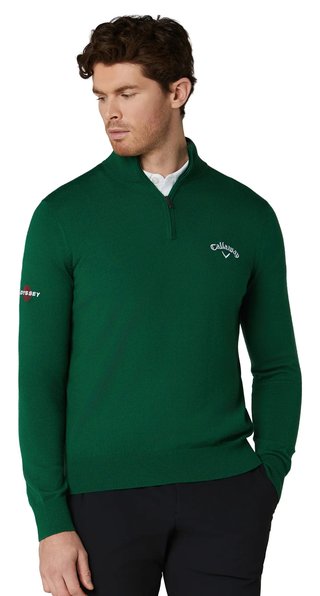 Callaway 1/4 Zip Mock Herren Pullover, deep galapagos green