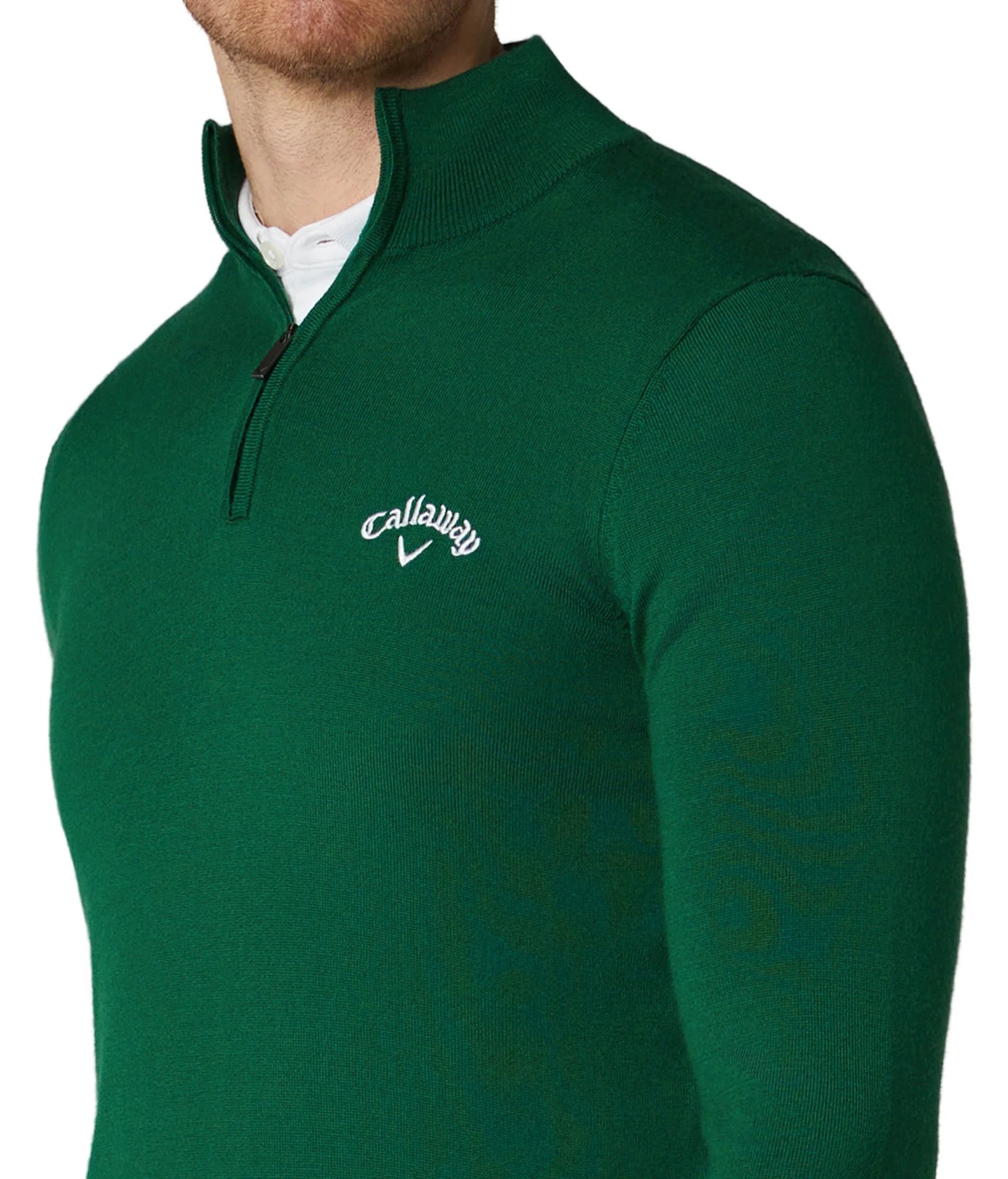 Callaway 1/4 Zip Mock Herren Pullover, deep galapagos green