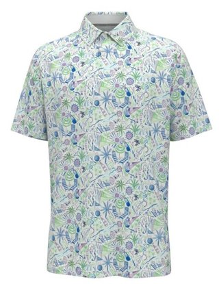Callaway Nautical Conversational Print Herren Poloshirt, bright white