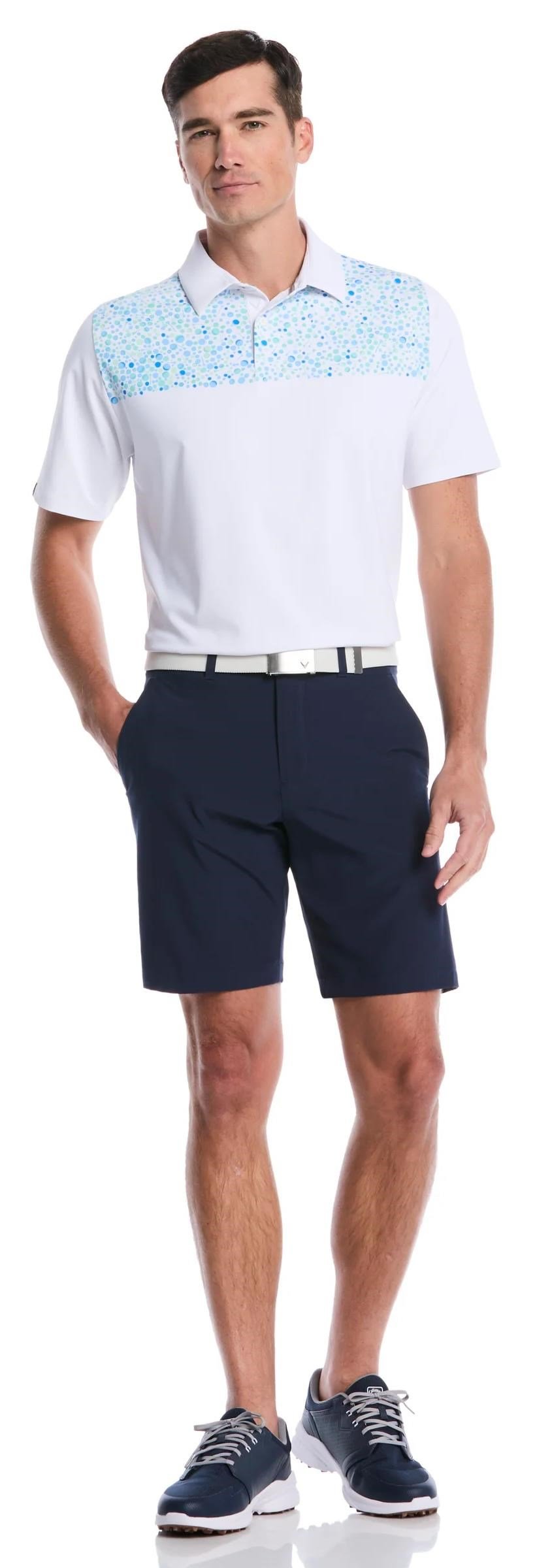 Callaway Driving Range Engineered Print Herren Poloshirt, weiss