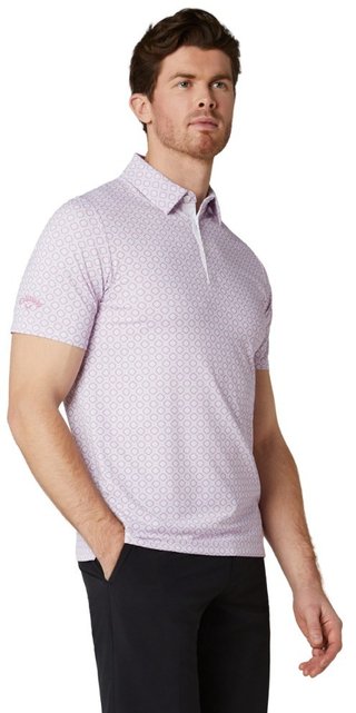 Callaway Club Print Herren Poloshirt, weiss