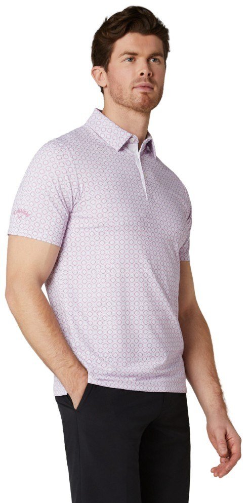 Callaway Club Print Herren Poloshirt, weiss