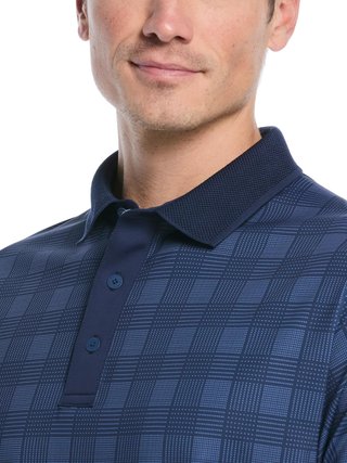 Callaway ChevPlaid Print Herren Poloshirt, dunkelblau