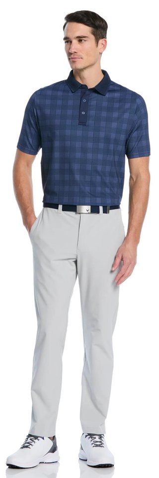 Callaway ChevPlaid Print Herren Poloshirt, dunkelblau