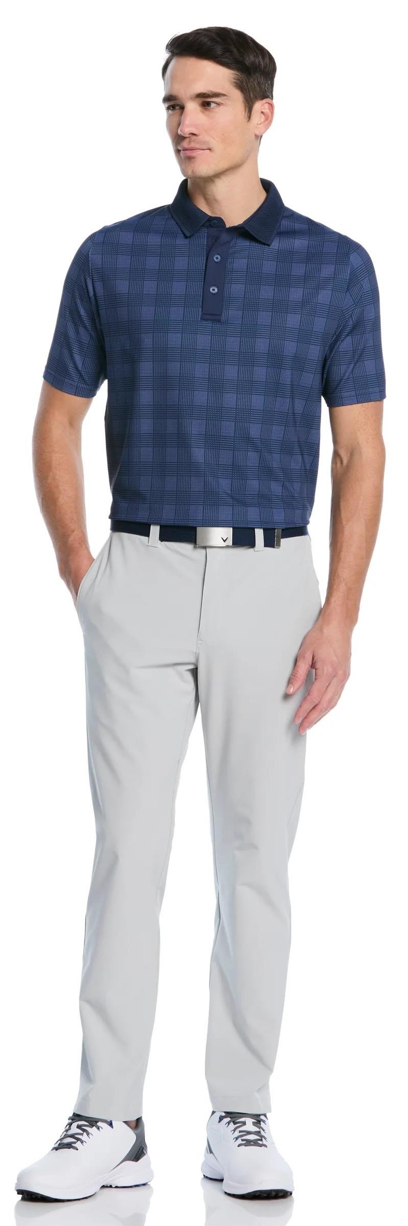 Callaway ChevPlaid Print Herren Poloshirt, dunkelblau