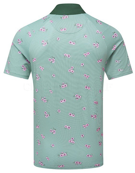 Callaway Azalea Gingham Print Herren Poloshirt, galapagos green