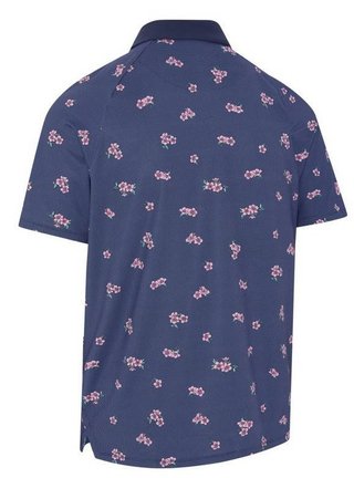 Callaway Azalea Gingham Print Herren Poloshirt, peacoat