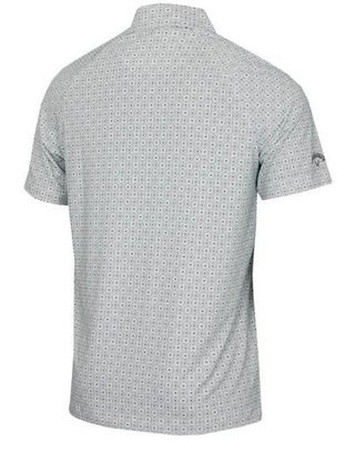 Callaway Foulard Printed Herren Poloshirt, bright weiss