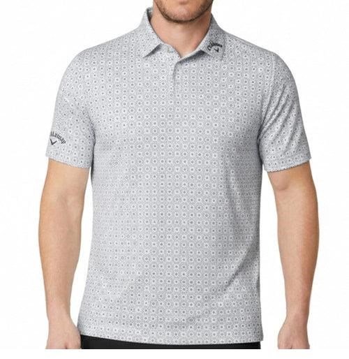 Callaway Foulard Printed Herren Poloshirt, bright weiss