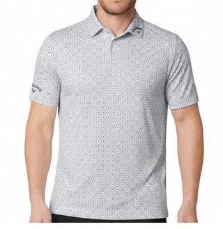 Callaway Foulard Printed Herren Poloshirt, bright weiss