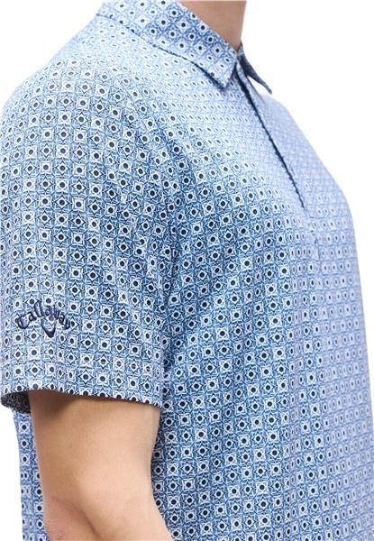 Callaway Foulard Printed Herren Poloshirt, peacoat