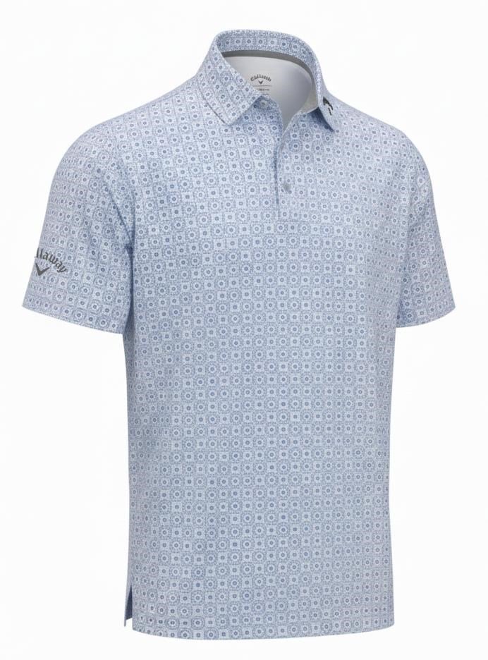 Callaway Foulard Printed Herren Poloshirt, vista blau
