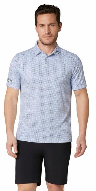 Callaway Foulard Printed Herren Poloshirt, vista blau