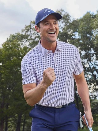 Callaway Trademark Golf Printed Herren Poloshirt, pink tulle