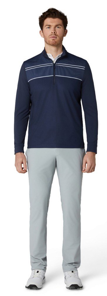 Callaway Blocked Printed Chev Textured Herren Sweatshirt, dunkelblau