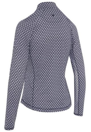 Callaway Scarf Geo Print Long Sleeve Damen Poloshirt, peacoat