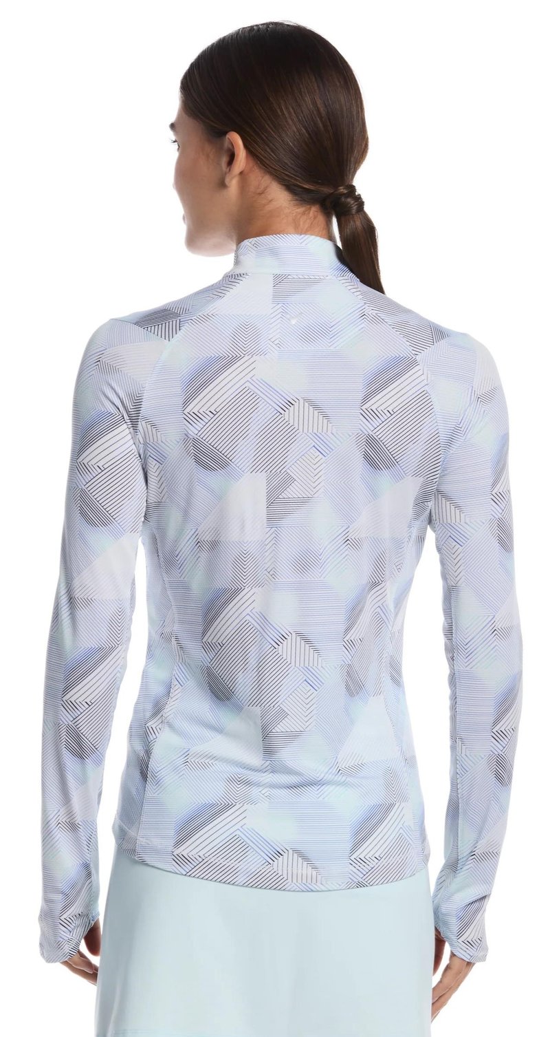 Callaway Active Geo Printed long sleeve Damen Poloshirt, brilliant weiss