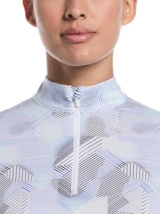 Callaway Active Geo Printed long sleeve Damen Poloshirt, brilliant weiss