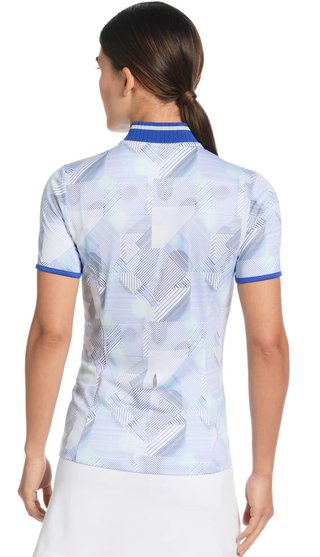 Callaway Sleeveless Rib Collar 1/4 ZIP Print Damen Poloshirt, bright white