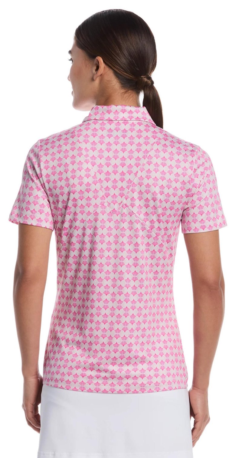 Callaway Deco Geo Print Sleeveless Damen Polo, Fuchsia Purple
