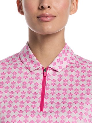 Callaway Deco Geo Print Sleeveless Damen Polo, Fuchsia Purple